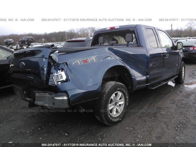 1FTEX1EP1GFD30380 - 2016 FORD F150 SUPER CAB BLUE photo 4