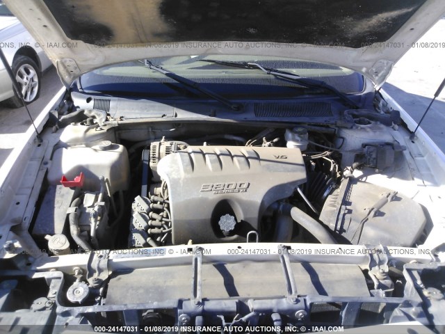 1G4HR54K344131533 - 2004 BUICK LESABRE LIMITED WHITE photo 10