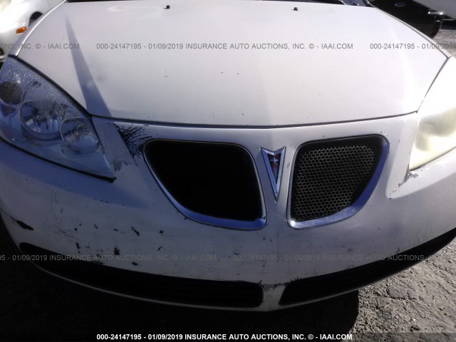 1G2ZG57B084124866 - 2008 PONTIAC G6 SE WHITE photo 6