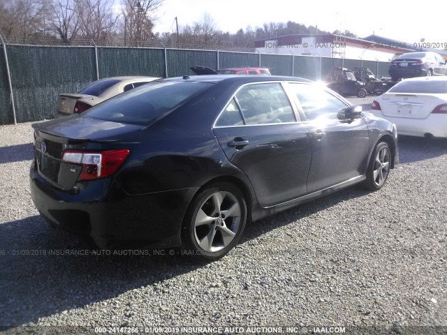 4T1BF1FK3CU193016 - 2012 TOYOTA CAMRY SE/LE/XLE BLACK photo 4