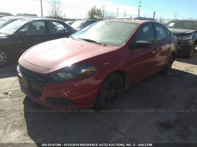 1C3CDFFA5GD822806 - 2016 DODGE DART SXT SPORT RED photo 2