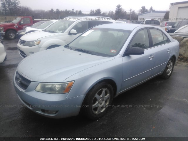 5NPEU46F06H085706 - 2006 HYUNDAI SONATA GLS/LX Light Blue photo 2