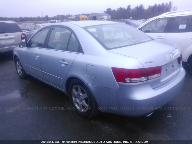 5NPEU46F06H085706 - 2006 HYUNDAI SONATA GLS/LX Light Blue photo 3