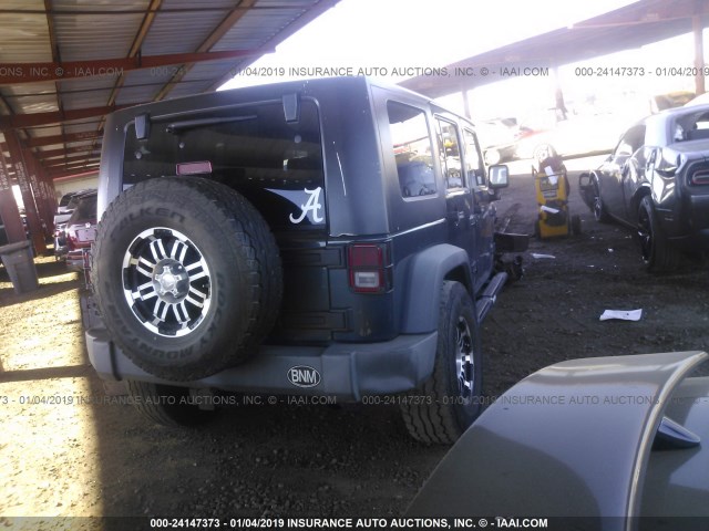 1J4GA39188L560779 - 2008 JEEP WRANGLER UNLIMITE X BLUE photo 4