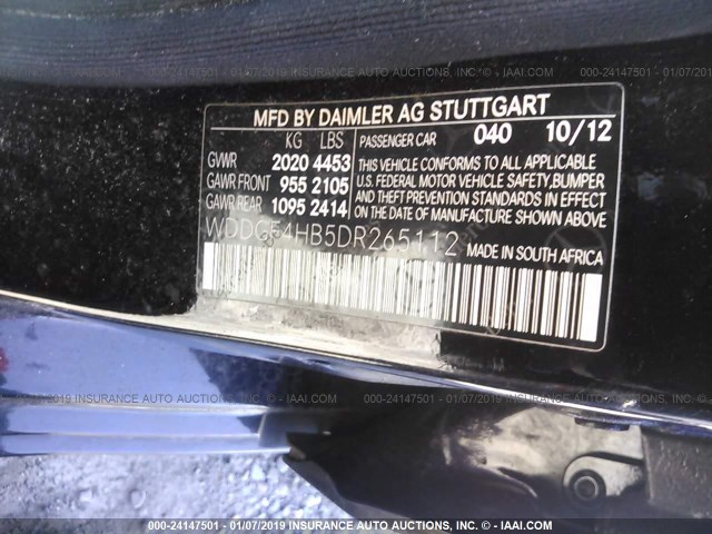 WDDGF4HB5DR265112 - 2013 MERCEDES-BENZ C 250 BLACK photo 9