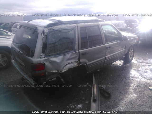 1J4GZ88Z7WC310542 - 1998 JEEP GRAND CHEROKEE LIMITED 5.9L SILVER photo 4