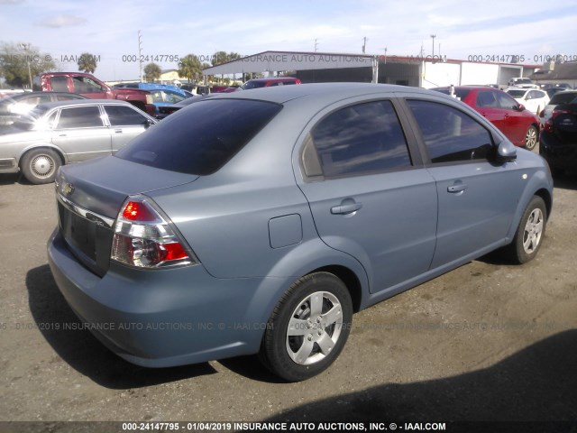 KL1TD56658B052385 - 2008 CHEVROLET AVEO LS BLUE photo 4
