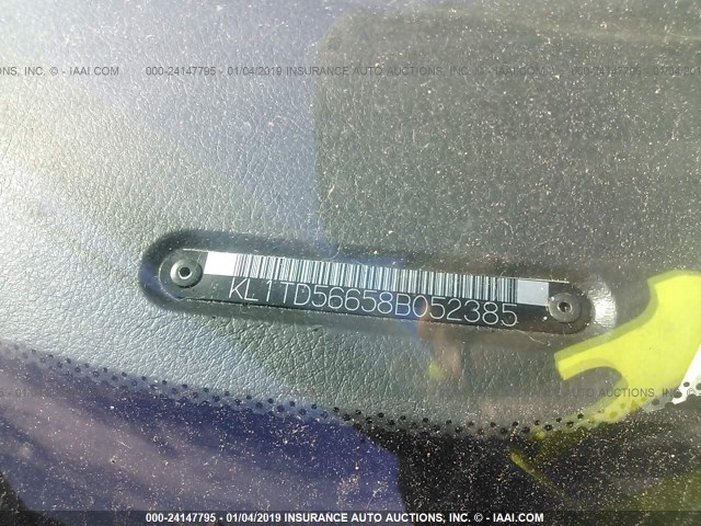 KL1TD56658B052385 - 2008 CHEVROLET AVEO LS BLUE photo 9