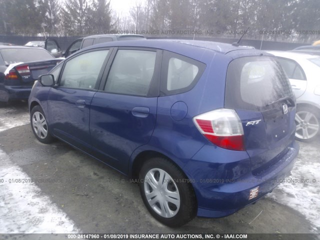 JHMGE8H34BC027988 - 2011 HONDA FIT BLUE photo 3