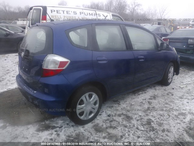 JHMGE8H34BC027988 - 2011 HONDA FIT BLUE photo 4