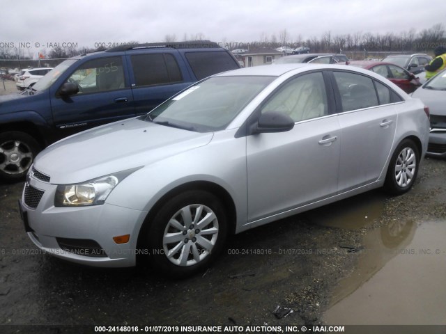 1G1PC5SH7B7213486 - 2011 CHEVROLET CRUZE LS SILVER photo 2