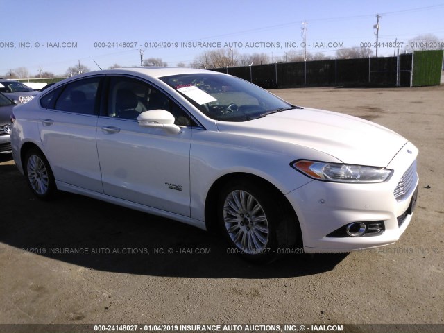 3FA6P0SU5DR373648 - 2013 FORD FUSION TITANIUM PHEV WHITE photo 1