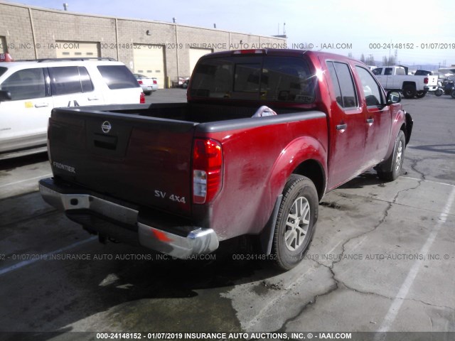 1N6AD0EV2HN736706 - 2017 NISSAN FRONTIER S/SV/SL/PRO-4X RED photo 4