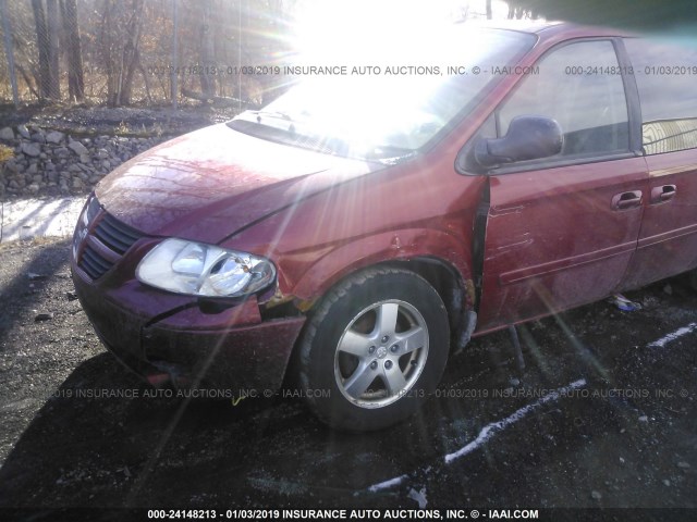 2D4GP44L16R895750 - 2006 DODGE GRAND CARAVAN SXT RED photo 6