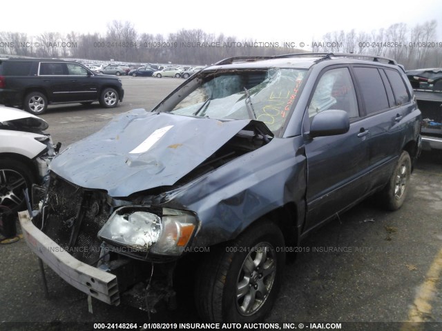 JTEEP21A370209727 - 2007 TOYOTA HIGHLANDER SPORT/LIMITED BLUE photo 2