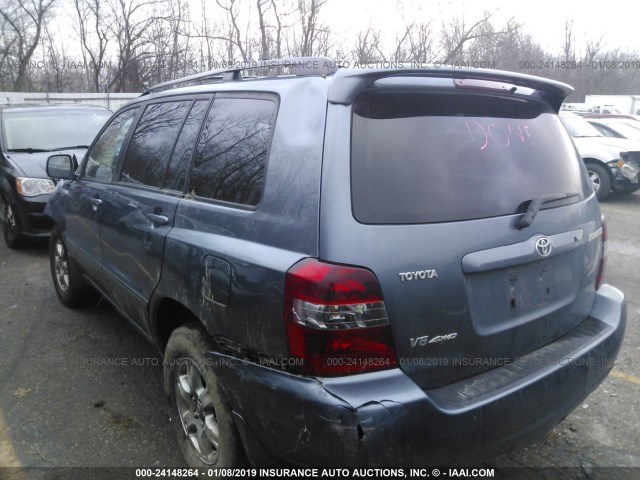 JTEEP21A370209727 - 2007 TOYOTA HIGHLANDER SPORT/LIMITED BLUE photo 3