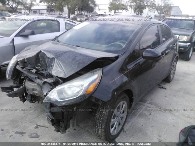 KNADM4A39F6426603 - 2015 KIA RIO LX BLACK photo 2