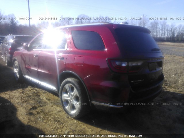 1C4RDHDG7FC809911 - 2015 DODGE DURANGO LIMITED RED photo 3