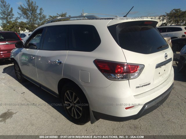 5N1AR2MN6FC646223 - 2015 NISSAN PATHFINDER S/SV/SL/PLATINUM WHITE photo 3