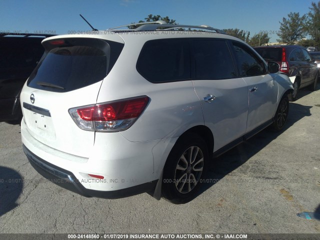 5N1AR2MN6FC646223 - 2015 NISSAN PATHFINDER S/SV/SL/PLATINUM WHITE photo 4