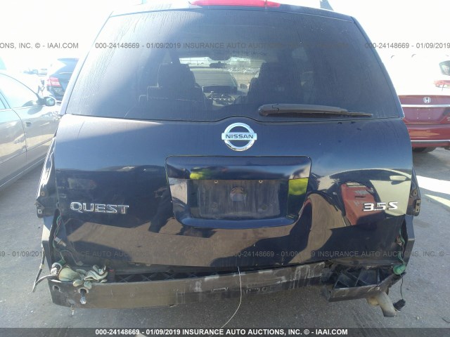 5N1BV28UX6N110624 - 2006 NISSAN QUEST S/SE/SL BLUE photo 6