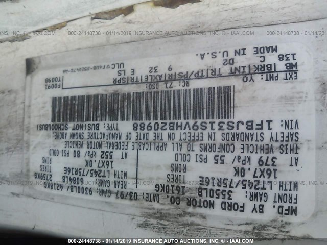 1FBJS31S9VHB20988 - 1997 FORD ECONOLINE E350 SUPER DUTY 绿色 照片 9