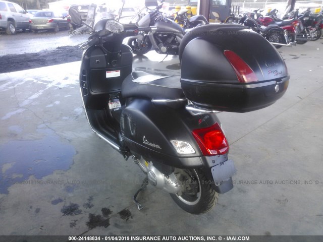 ZAPM459L6C5702961 - 2012 VESPA GTS 300 SUPER BLACK photo 3