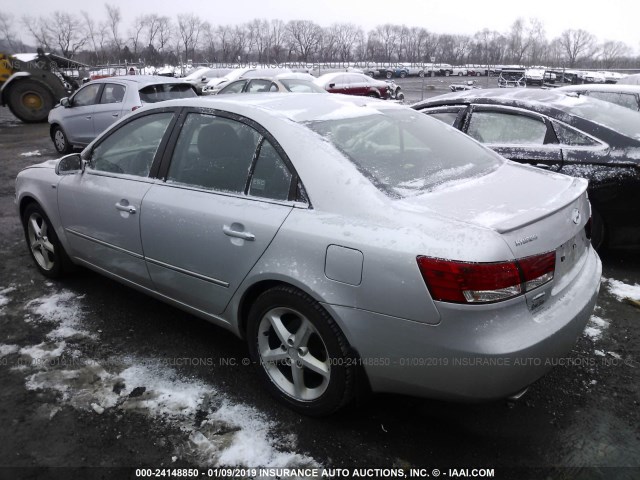 5NPEU46F97H262108 - 2007 HYUNDAI SONATA SE/LIMITED SILVER photo 3