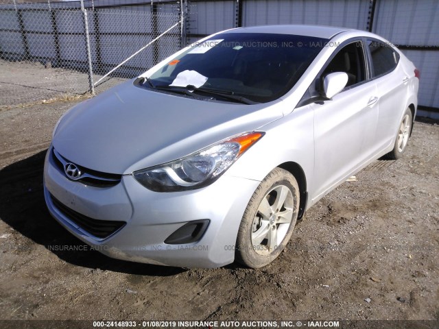 KMHDH4AE8DU859682 - 2013 HYUNDAI ELANTRA GLS/LIMITED SILVER photo 2