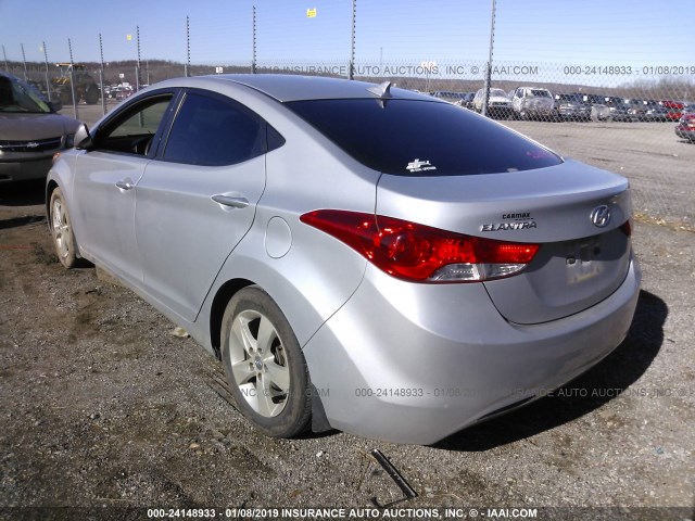 KMHDH4AE8DU859682 - 2013 HYUNDAI ELANTRA GLS/LIMITED SILVER photo 3