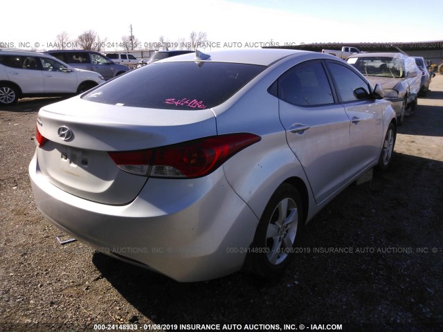 KMHDH4AE8DU859682 - 2013 HYUNDAI ELANTRA GLS/LIMITED SILVER photo 4