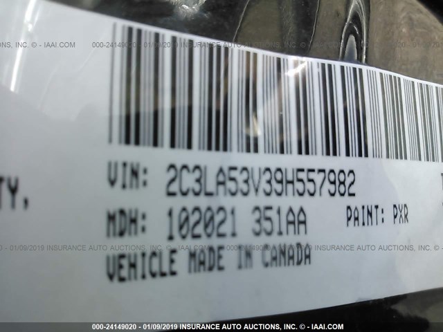 2C3LA53V39H557982 - 2009 CHRYSLER 300 TOURING BLACK photo 9