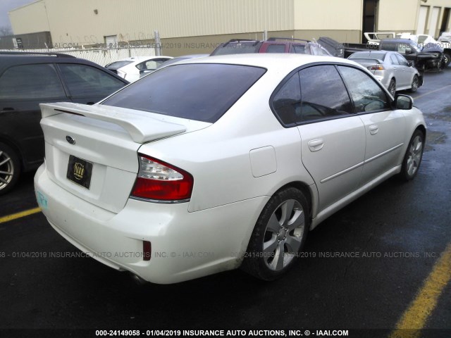 4S3BL676584207940 - 2008 SUBARU LEGACY GT LIMITED WHITE photo 4