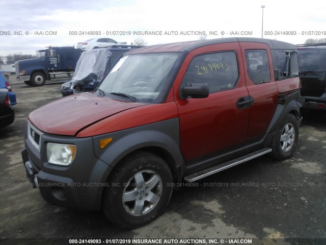 5J6YH27564L013892 - 2004 HONDA ELEMENT EX ORANGE photo 2