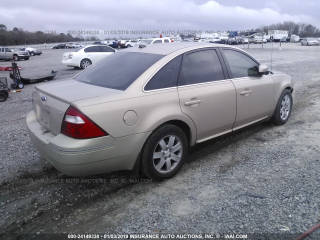 1FAHP24177G144679 - 2007 FORD FIVE HUNDRED SEL GOLD photo 4