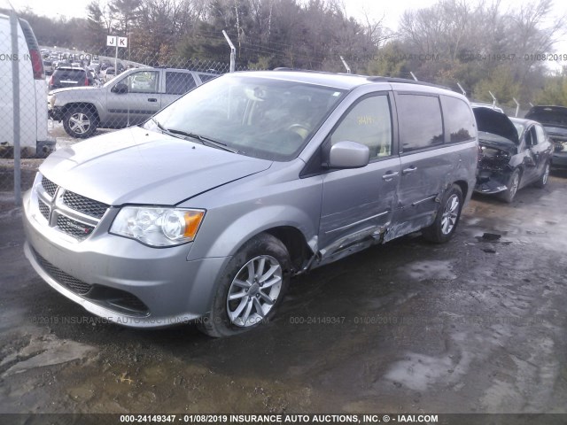 2C4RDGCG9DR771520 - 2013 DODGE GRAND CARAVAN SXT SILVER photo 2