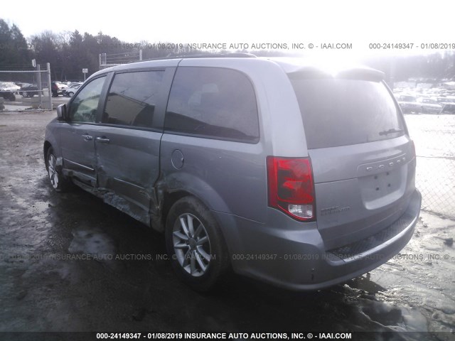 2C4RDGCG9DR771520 - 2013 DODGE GRAND CARAVAN SXT SILVER photo 3