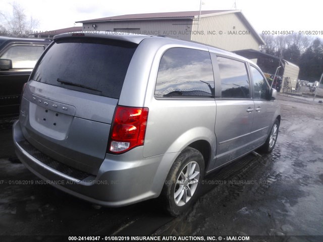 2C4RDGCG9DR771520 - 2013 DODGE GRAND CARAVAN SXT SILVER photo 4