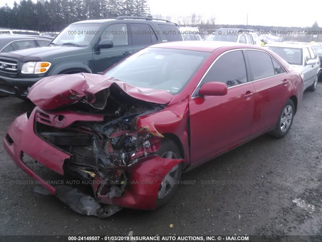 4T4BE46K78R041659 - 2008 TOYOTA CAMRY CE/LE/XLE/SE RED photo 2
