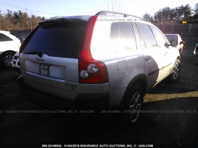 YV1CZ59H341083295 - 2004 VOLVO XC90 SILVER photo 4