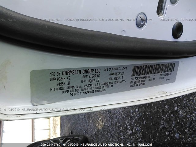 2C3CDYAG9EH302390 - 2014 DODGE CHALLENGER SXT WHITE photo 9