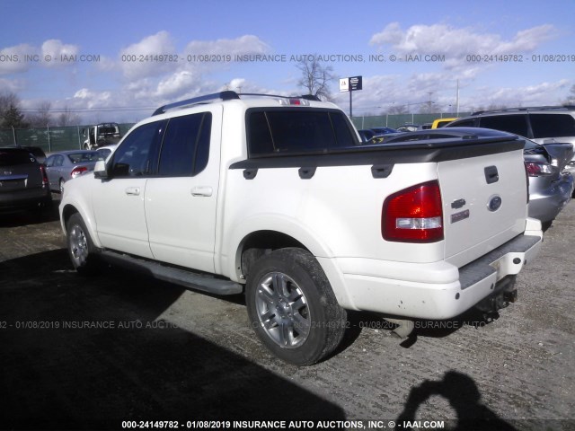 1FMEU3DE6AUF07007 - 2010 FORD EXPLORER SPORT TR LIMITED WHITE photo 3