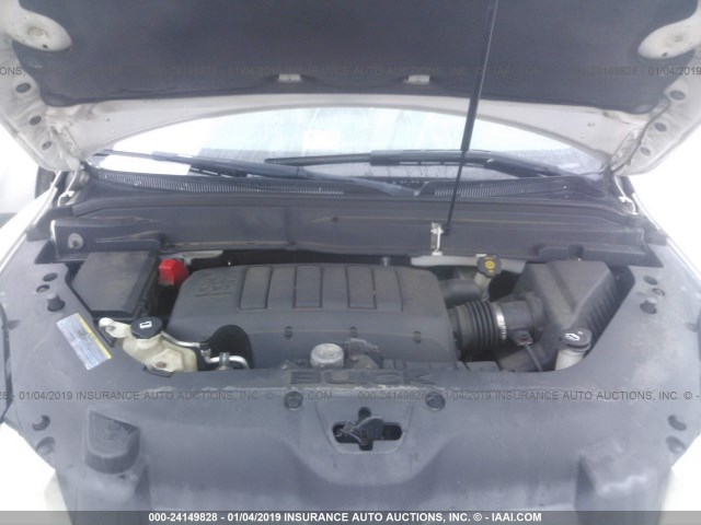 5GALVCED0AJ123192 - 2010 BUICK ENCLAVE CXL 白色 照片 10