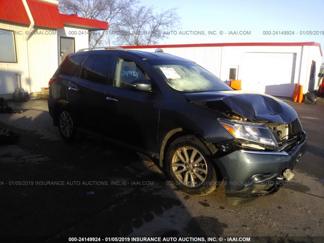 5N1AR2MM9EC724810 - 2014 NISSAN PATHFINDER S/SV/SL/PLATINUM Dark Blue photo 1