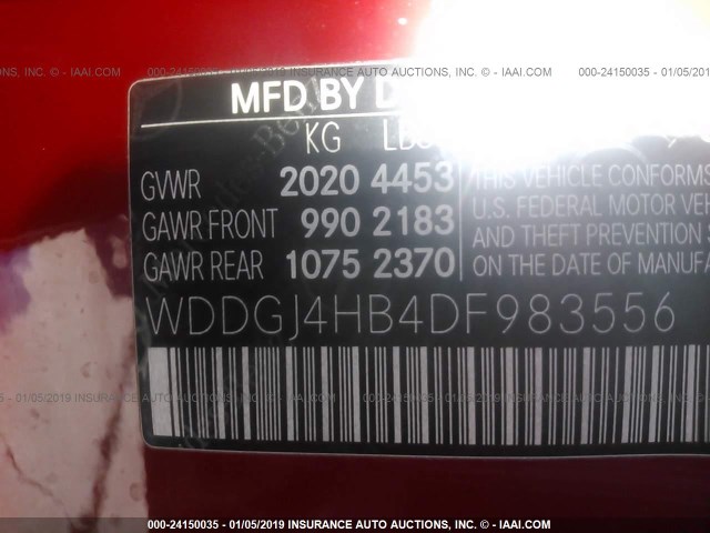 WDDGJ4HB4DF983556 - 2013 MERCEDES-BENZ C 250 RED photo 9