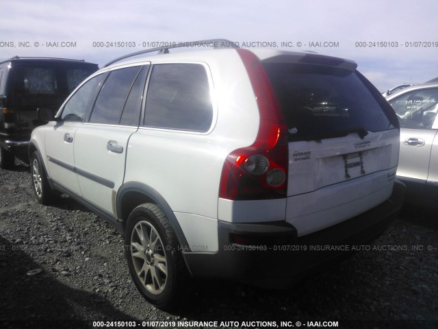 YV1CM91H141076430 - 2004 VOLVO XC90 T6 WHITE photo 3