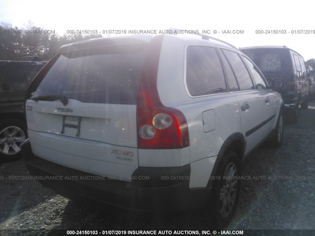 YV1CM91H141076430 - 2004 VOLVO XC90 T6 WHITE photo 4