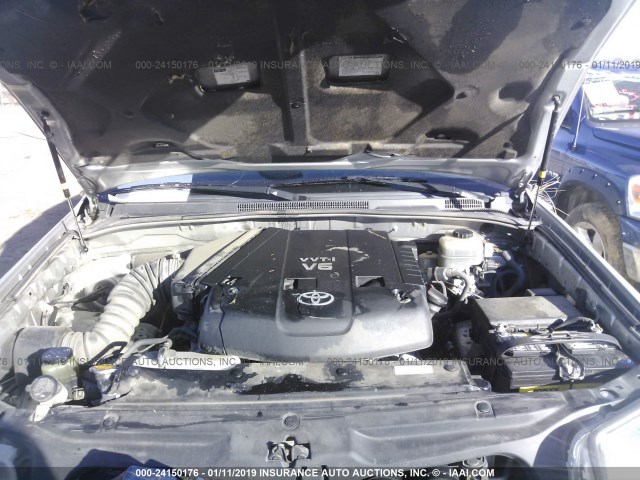 JTEBU14RX70115920 - 2007 TOYOTA 4RUNNER SR5/SPORT SILVER photo 10