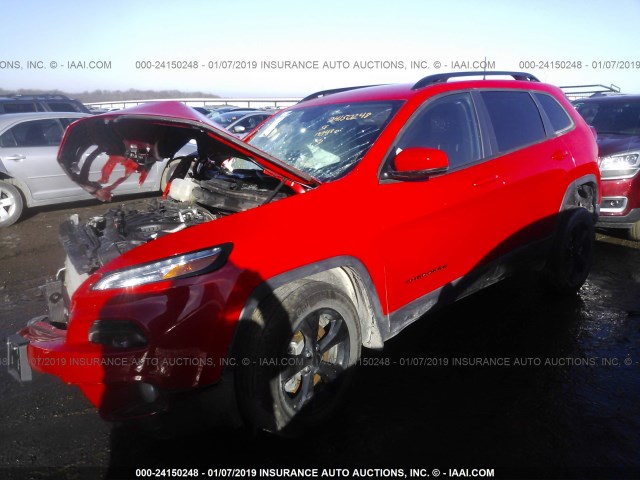 1C4PJMDS1HW589924 - 2017 JEEP CHEROKEE LIMITED RED photo 2