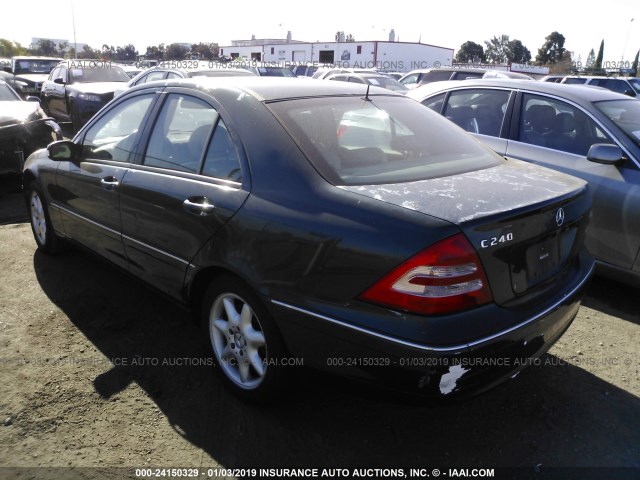 WDBRF61JX2F273509 - 2002 MERCEDES-BENZ C 240 GREEN photo 3